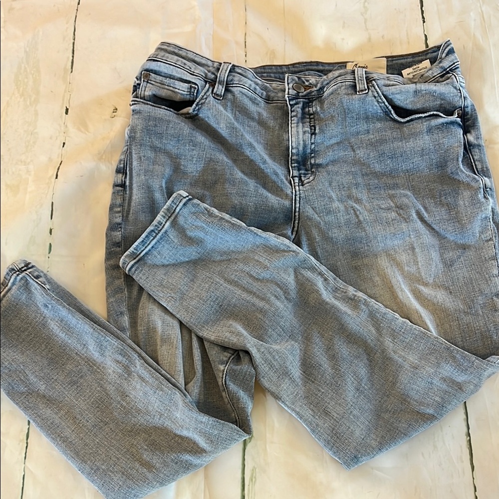 Cosmic Blue Love Women’s Jeans – Size 16W, High Rise Stretch Denim